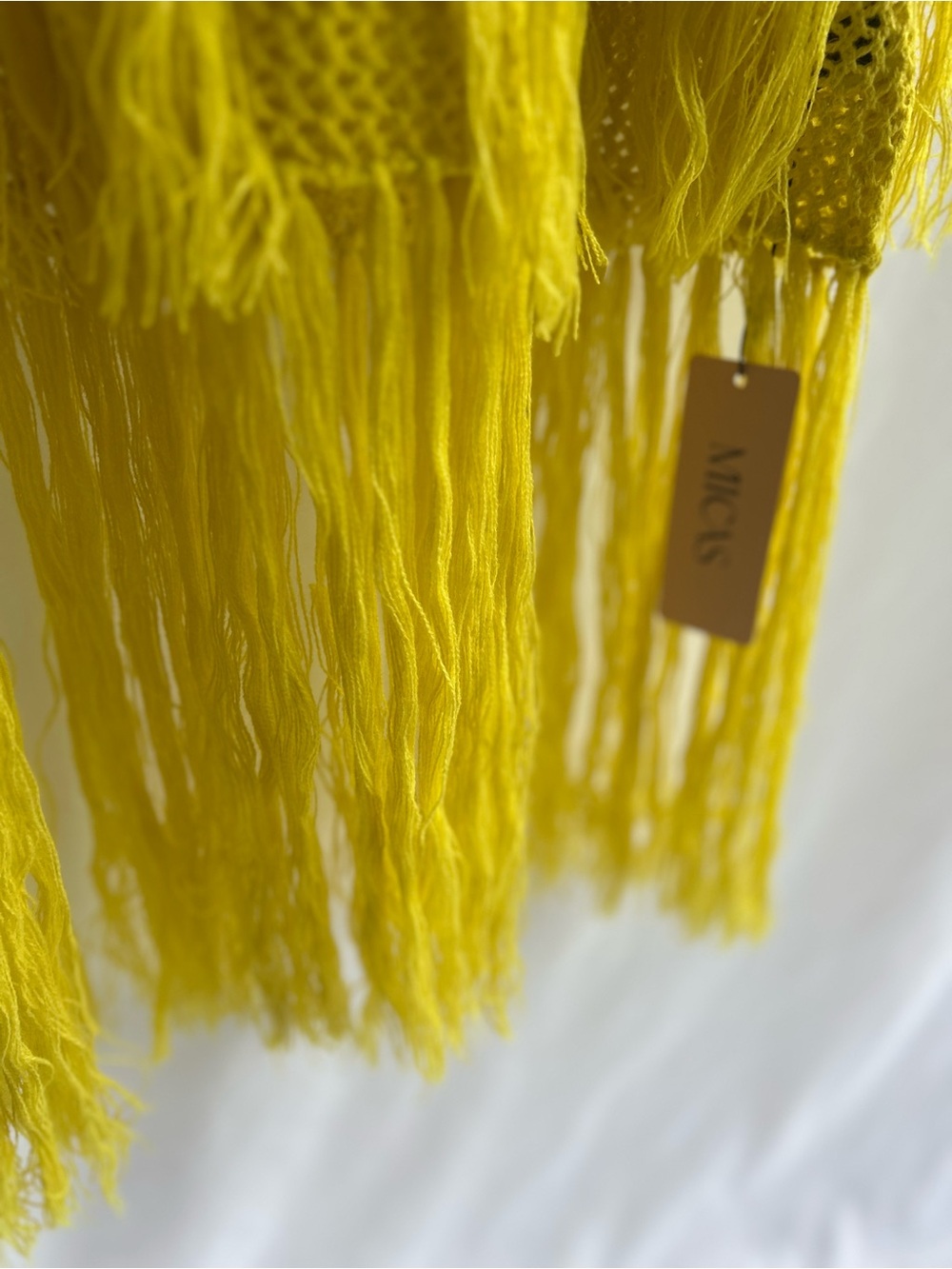 Micas Bright Yellow Crochet Fringe Maxi Dress - Picture 2 of 6
